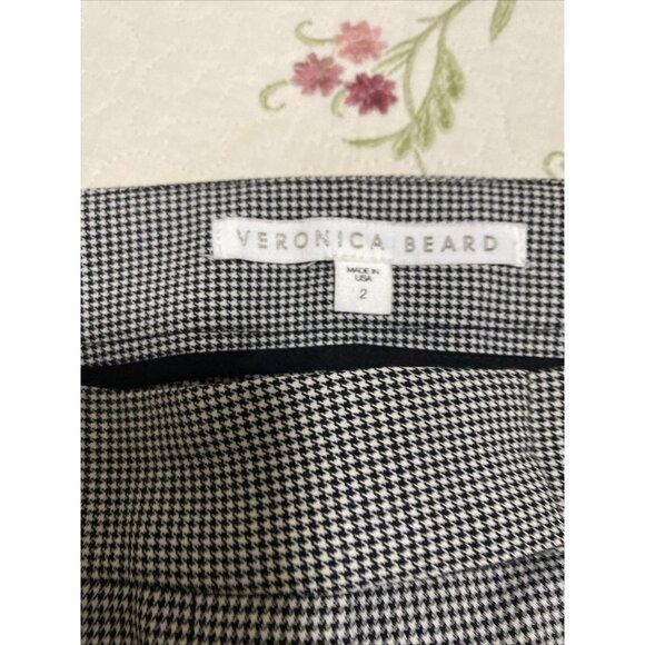 Veronica Beard Houndstooth Zipper Black White Pants Size 2 28 - Picture 11 of 16
